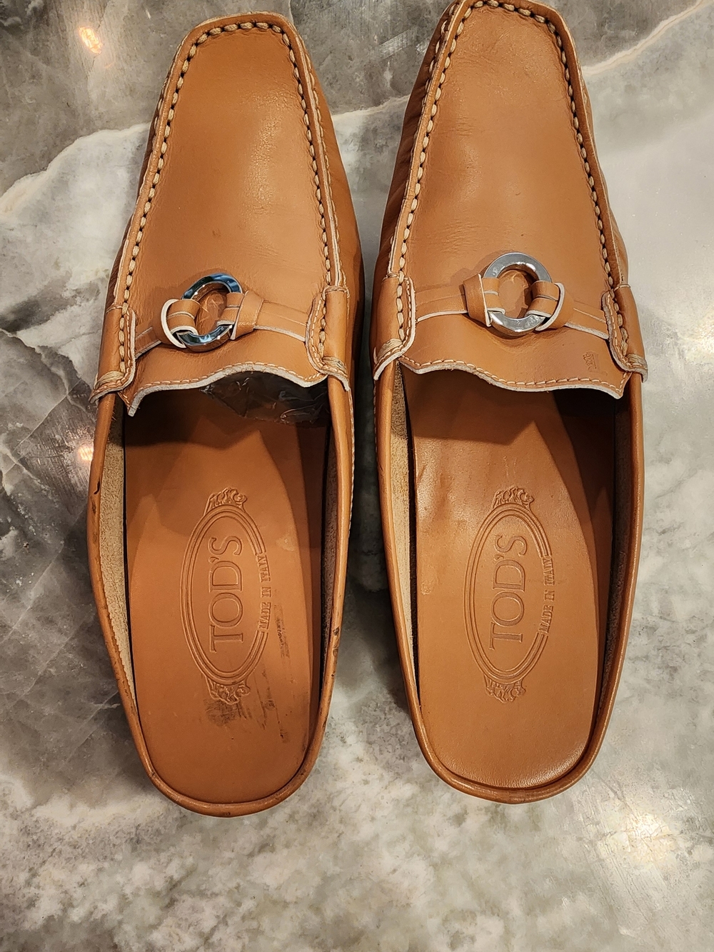 TOD'S Men's Tan Leather Bit Loafers